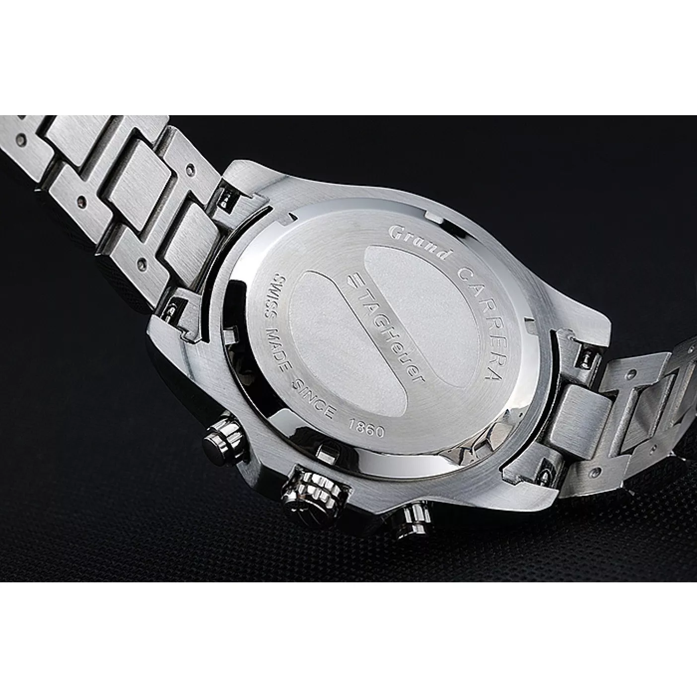 Aaa replica Tag Heuer Grand Carrera Stainless Steel Bracelet White Dial 801437 0203