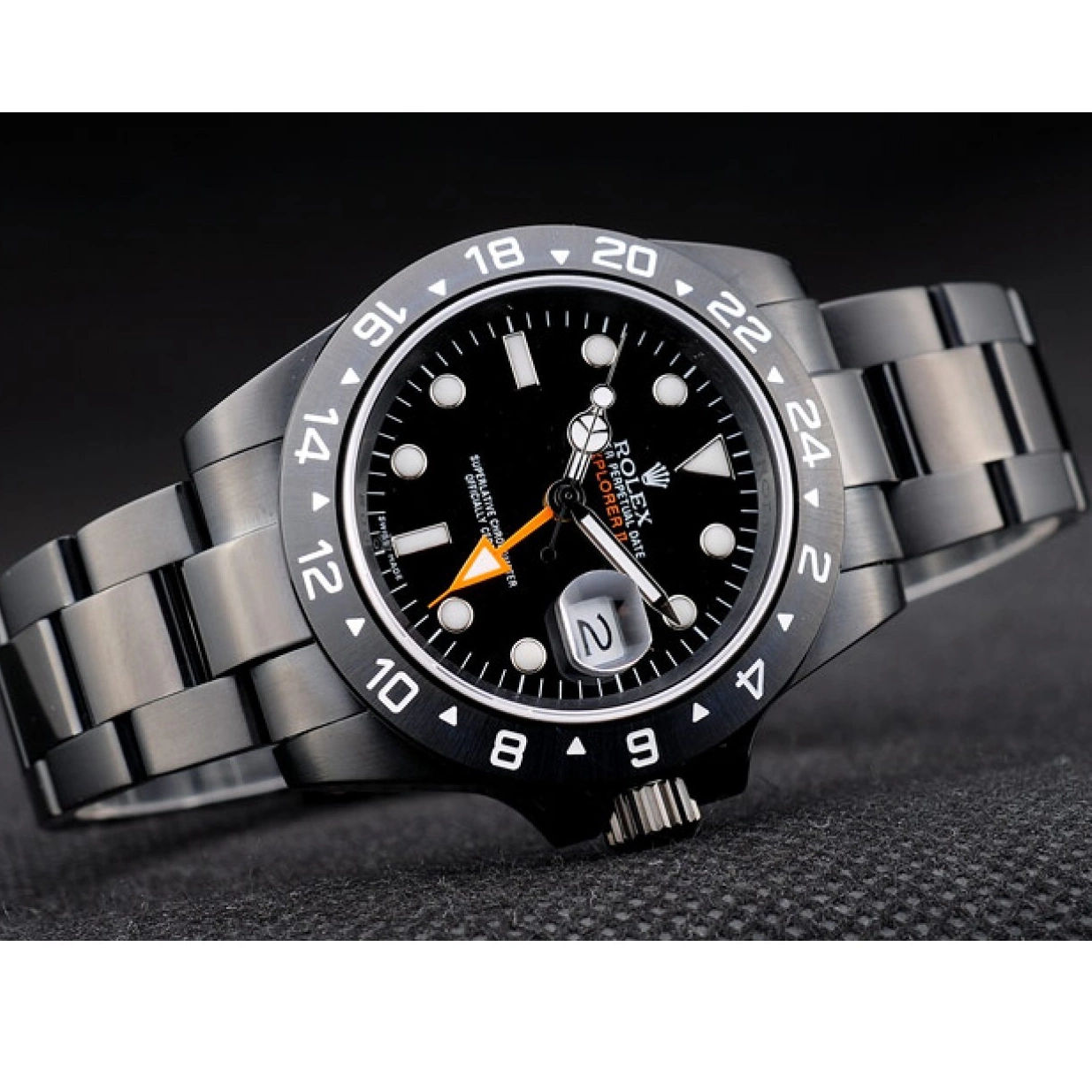 Aaa replica watch Explorer Bezel Black Rolex Watch Dial Ceramic Black 2385 0215