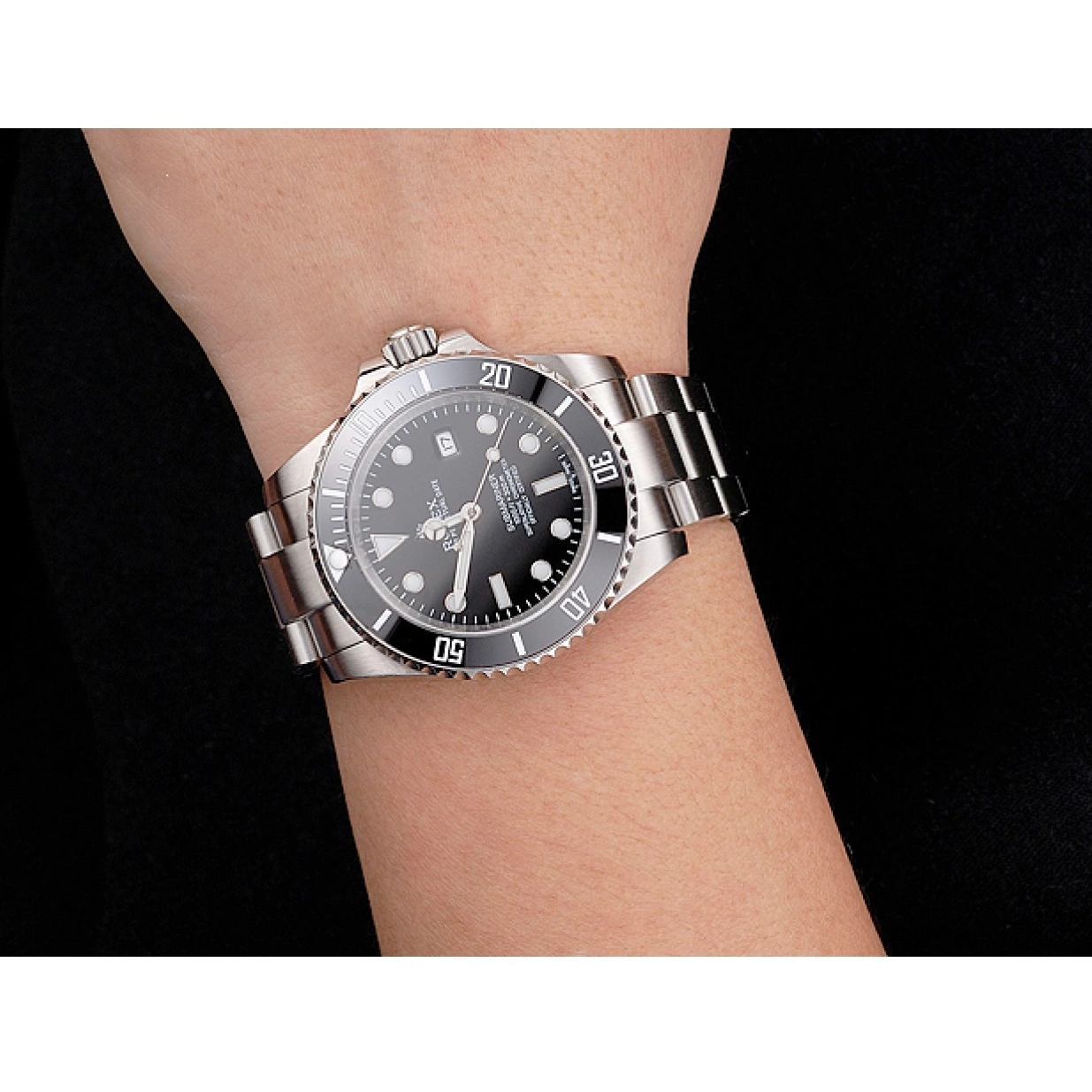 Aaa replica Submariner And Dial Bezel Black Date And Small Bracelet Stainless Swiss Case Steel Rolex 0225