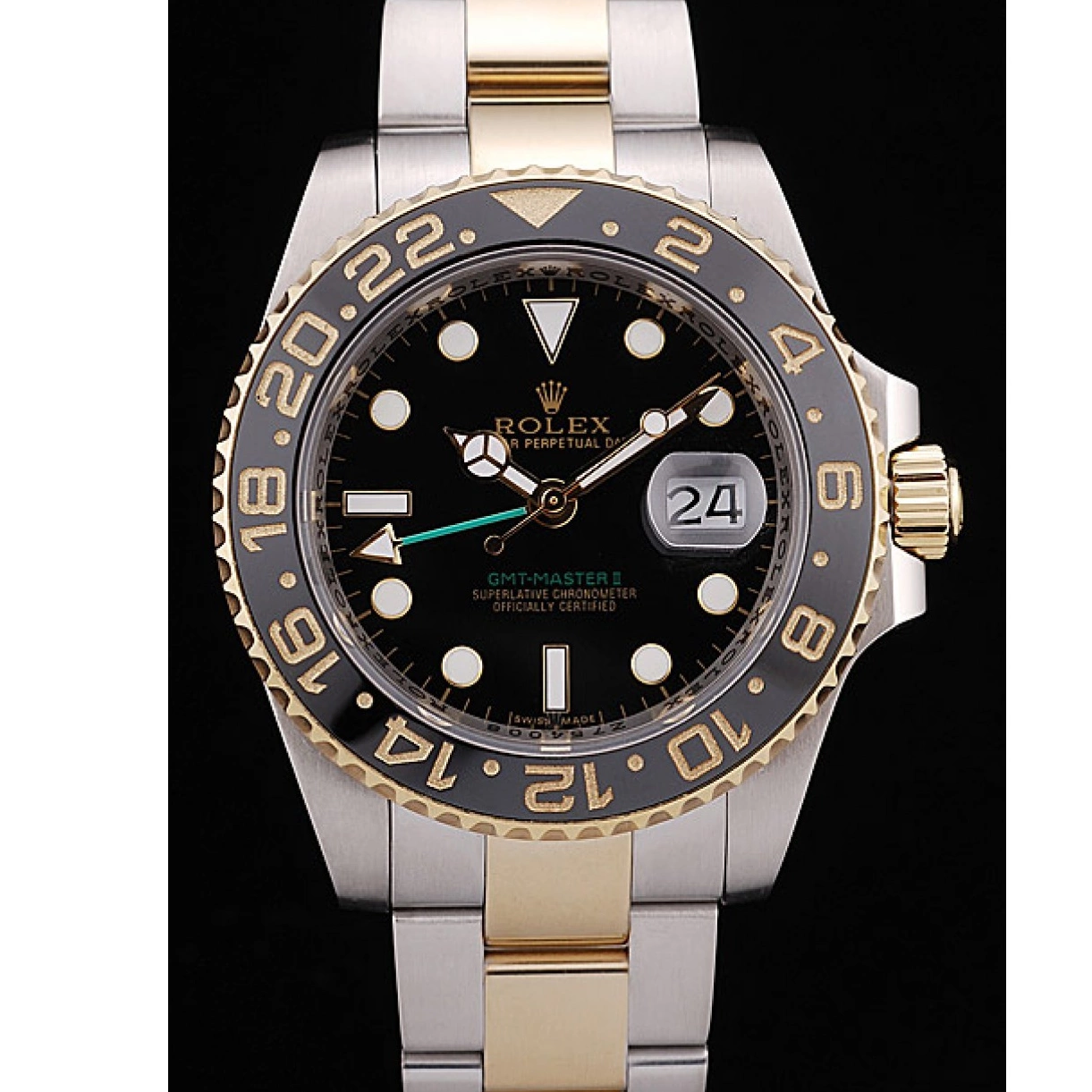 Aaa replica Rolex Dial Black Ceramic GMT Bezel Master 98229 II Black 0208