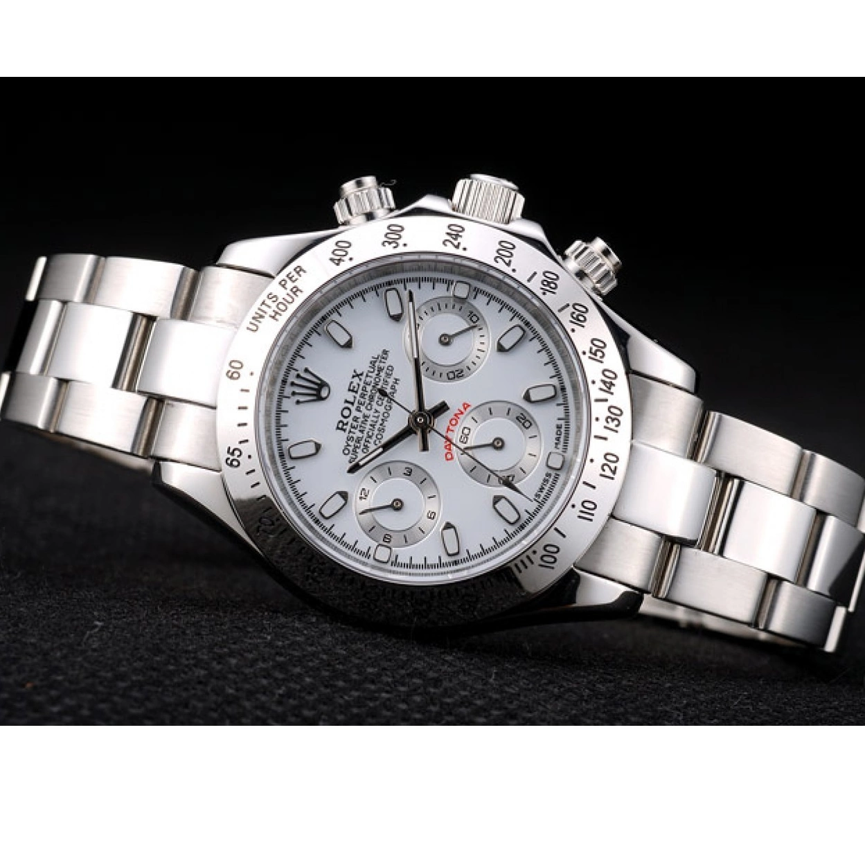 Aaa fake watches Daytona Steel White Tachymeter Dial Lady Rolex Stainless Case 0226