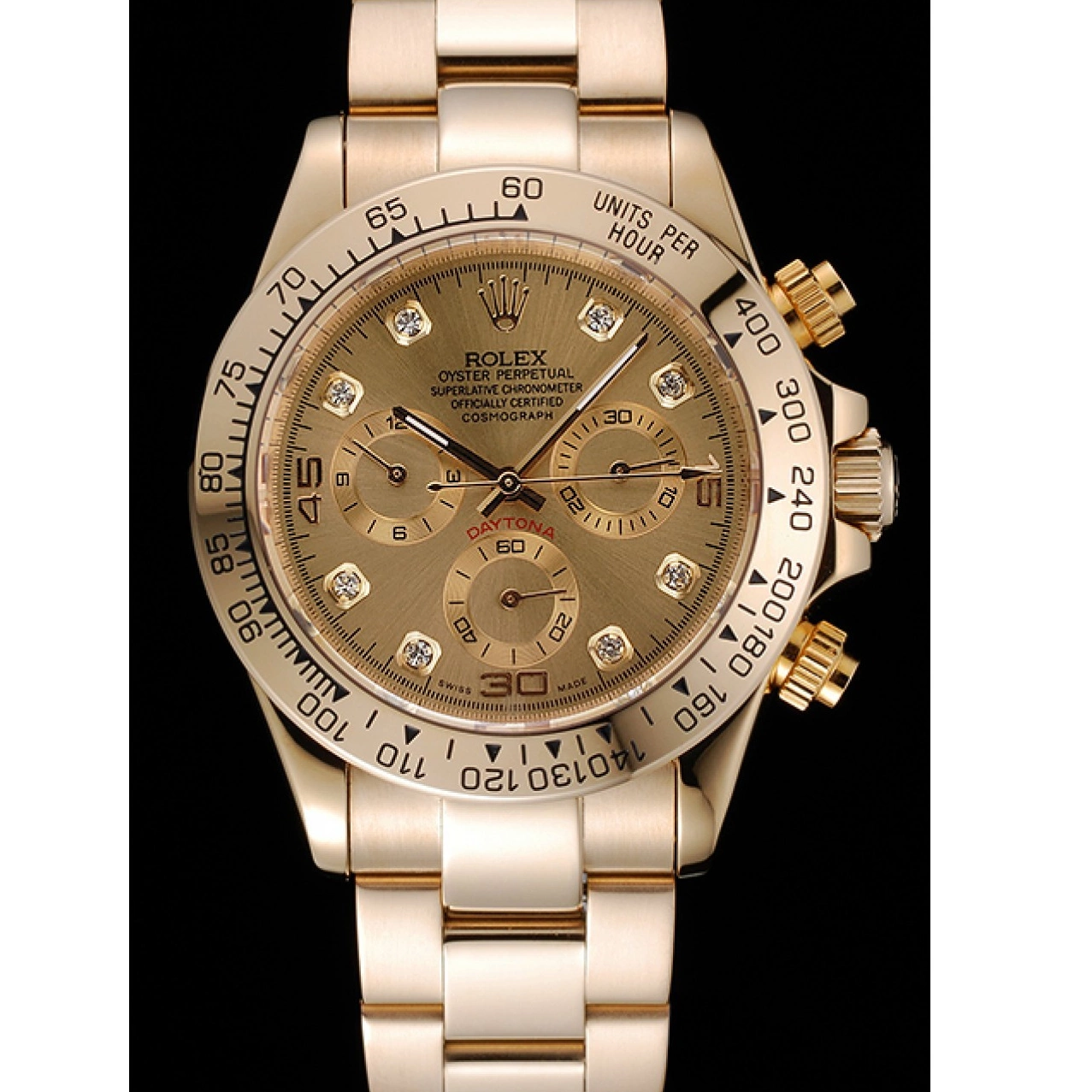 Aaa replica watch Case Numerals Gold Diamond And 1454245 Bracelet Cosmograph Dial Brown Daytona Rolex 0214