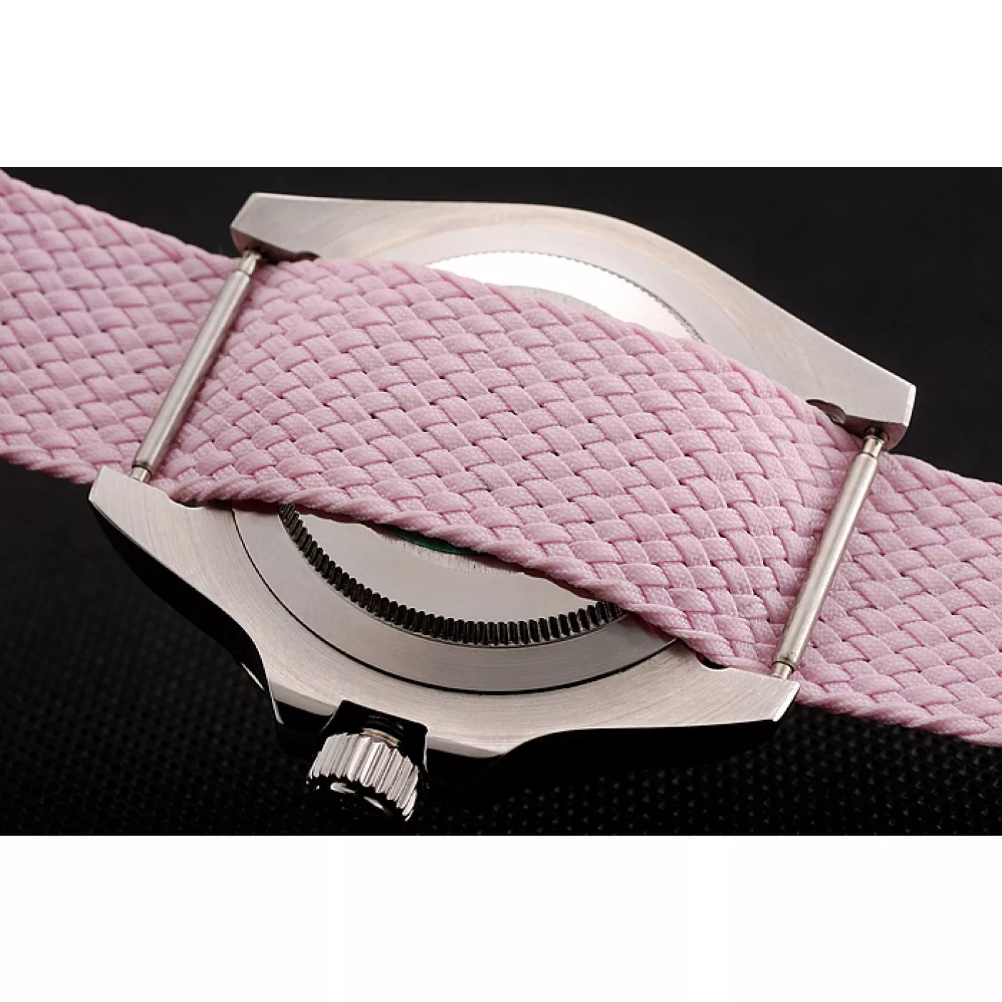 Aaa fake watches Rolex Submariner Pink Dial Pink Bezel Pink Fabric Bracelet 1453866 0205