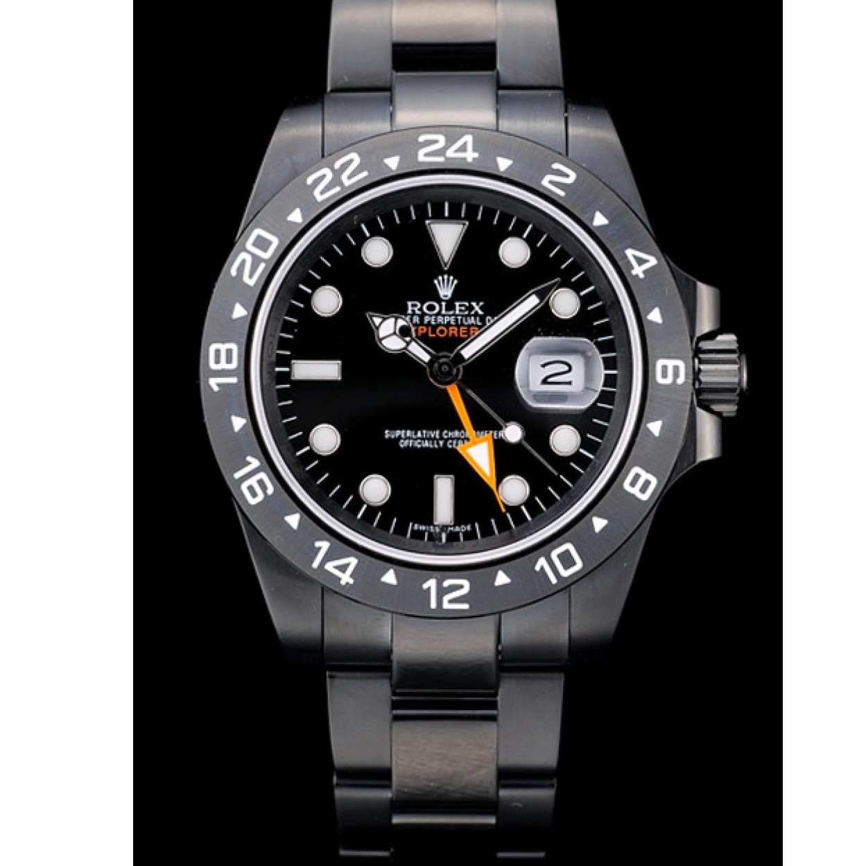 Aaa replica watch Explorer Bezel Black Rolex Watch Dial Ceramic Black 2385 0215