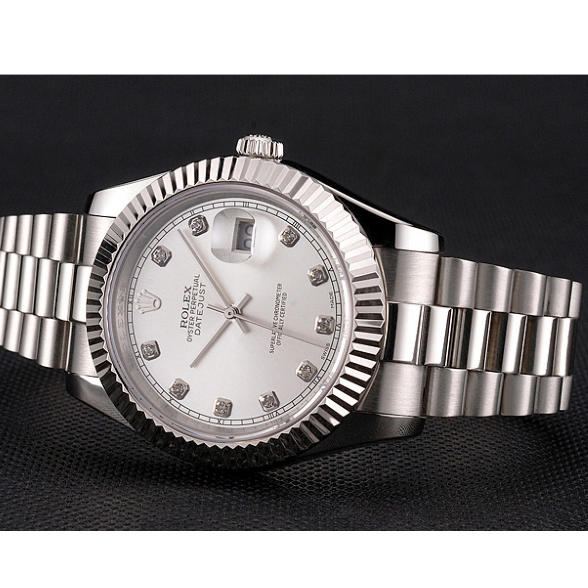 Aaa replica Rolex Dial And Swiss Case Silver Datejust Stainless Bracelet Steel 0213