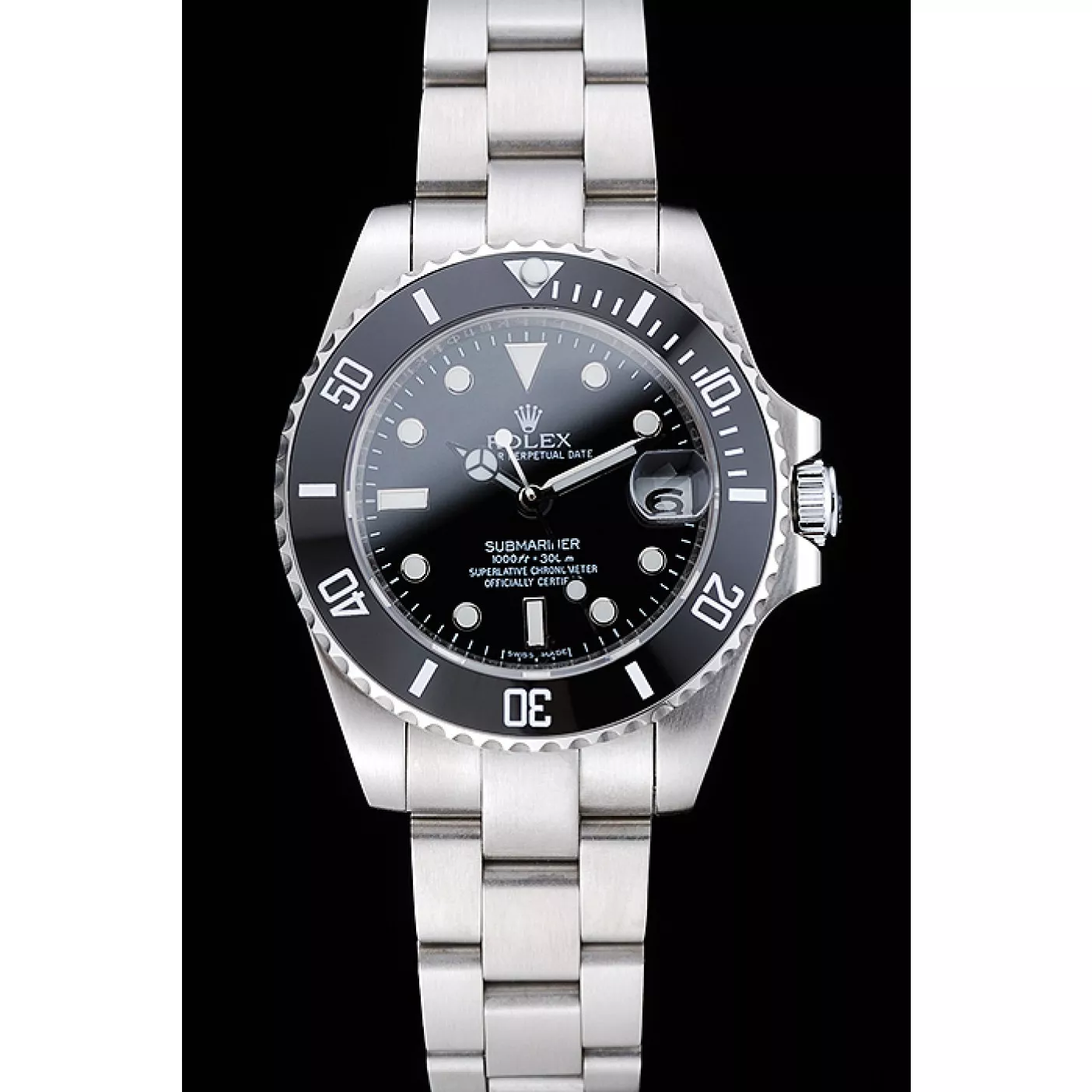 Aaa replica Rolex Submariner Date Black Dial Stainless Steel Bracelet 1454153 0205