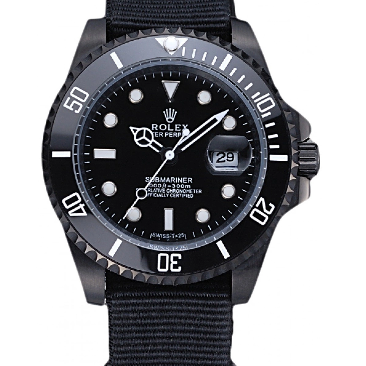 Aaa replica Rolex Strap Submariner Black Nylon 622006 0224