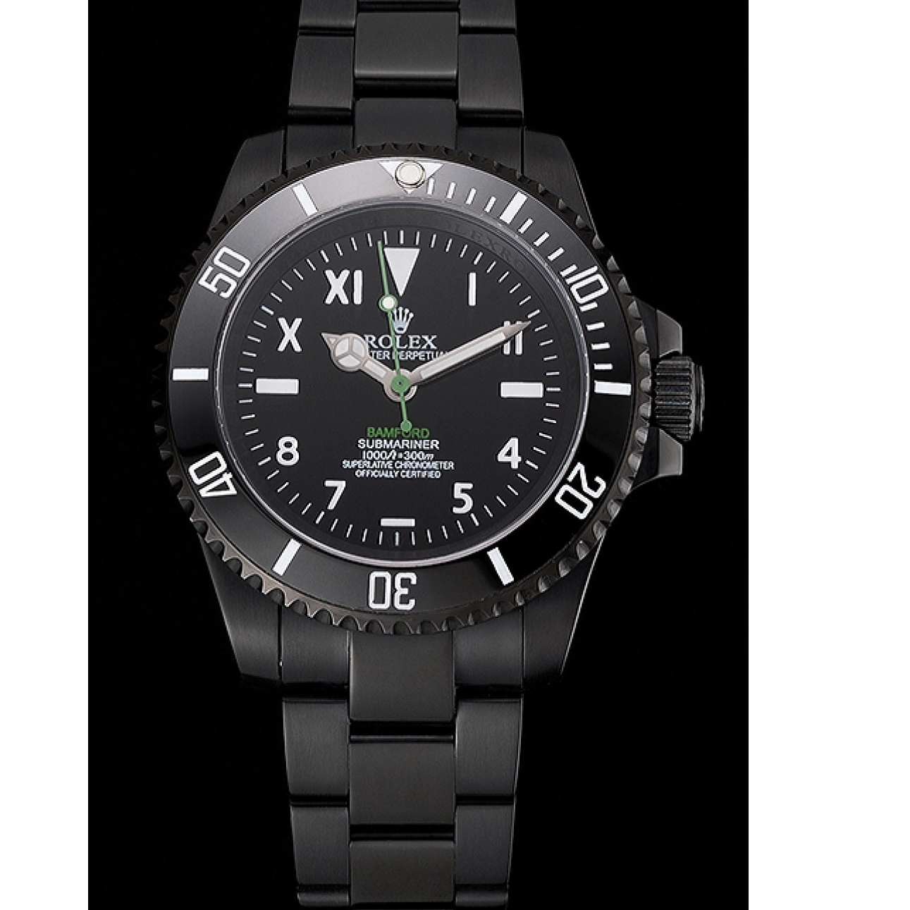 Aaa replica Black Roman Bamford And Ionized Black Rolex Dial Bracelet Case Submariner Numerals 0214