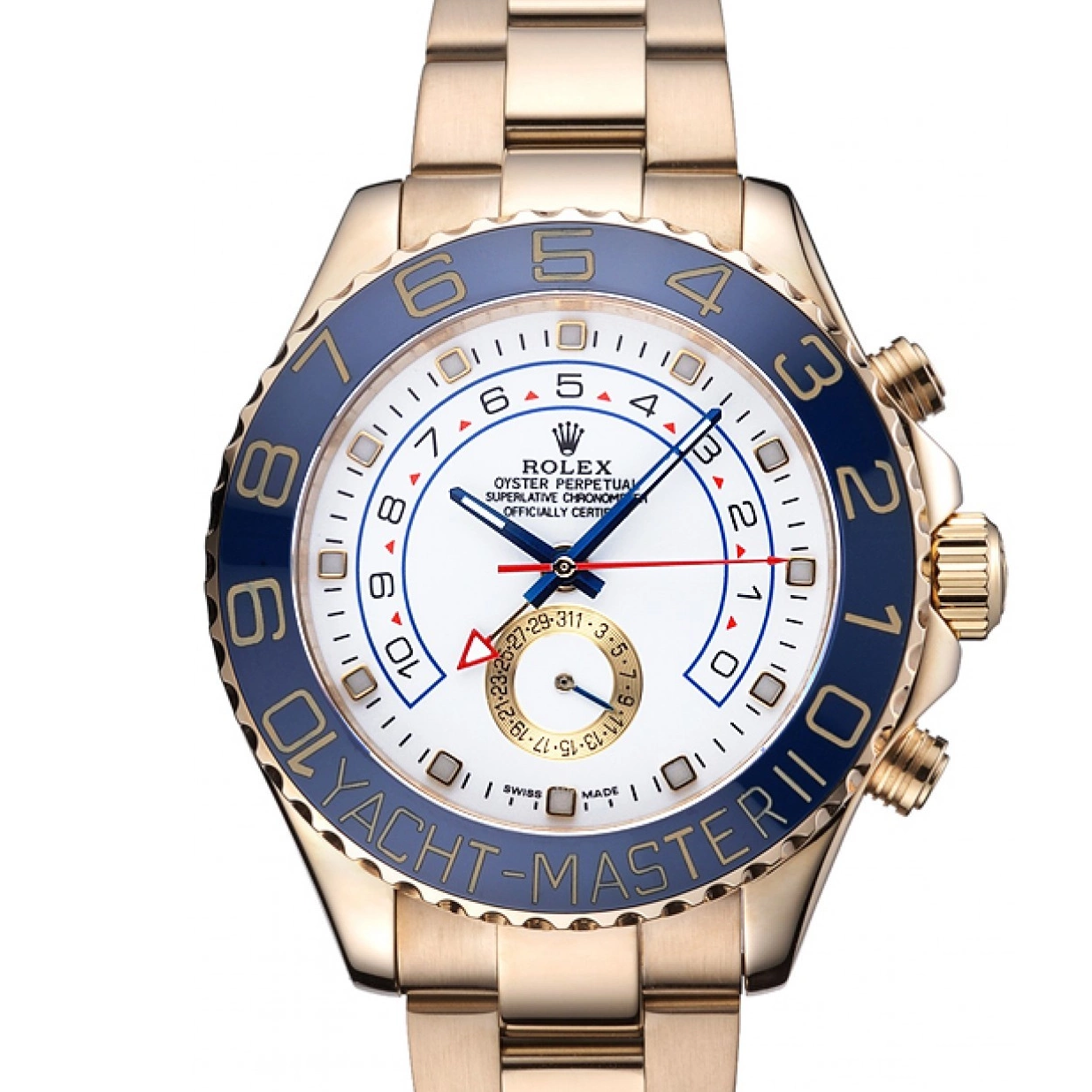 Aaa fake watches Bezel Rolex Bracelet Gold 622271 II Yachtmaster Blue Dial White 0217