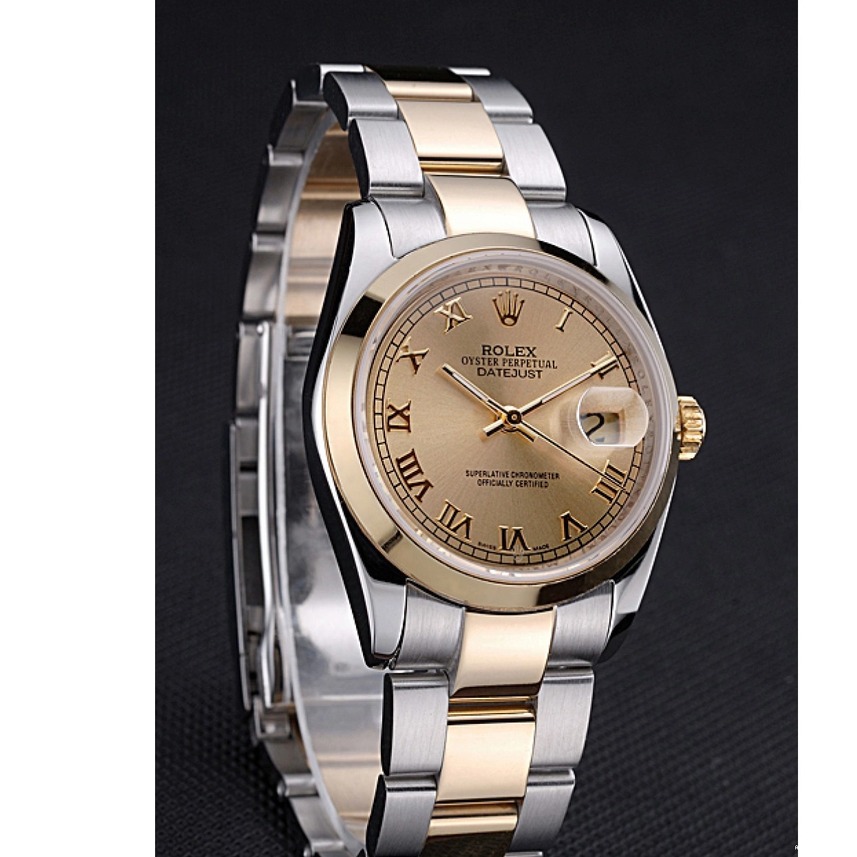 Aaa replica watch Stainless And Datejust Dial Case Gold Steel Rolex 622265 Gold 0212