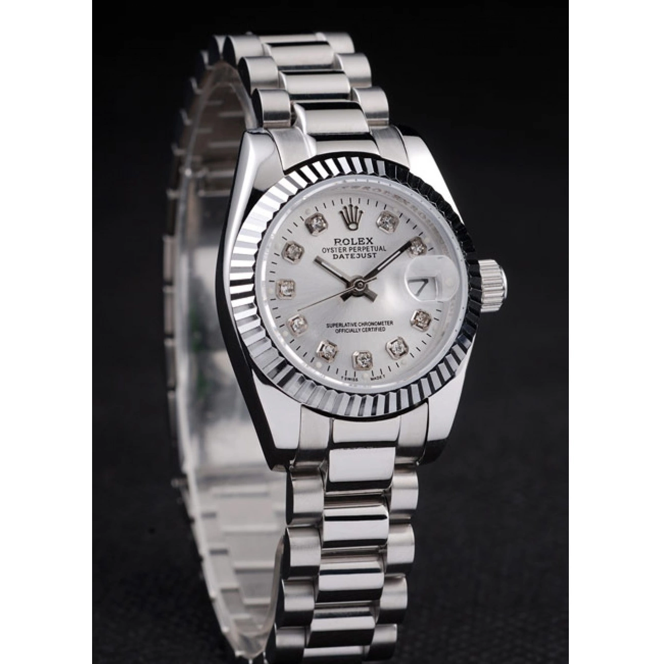 Aaa replica watch Dial Stainless Silver Steel Rolex Datejust Polished 0222