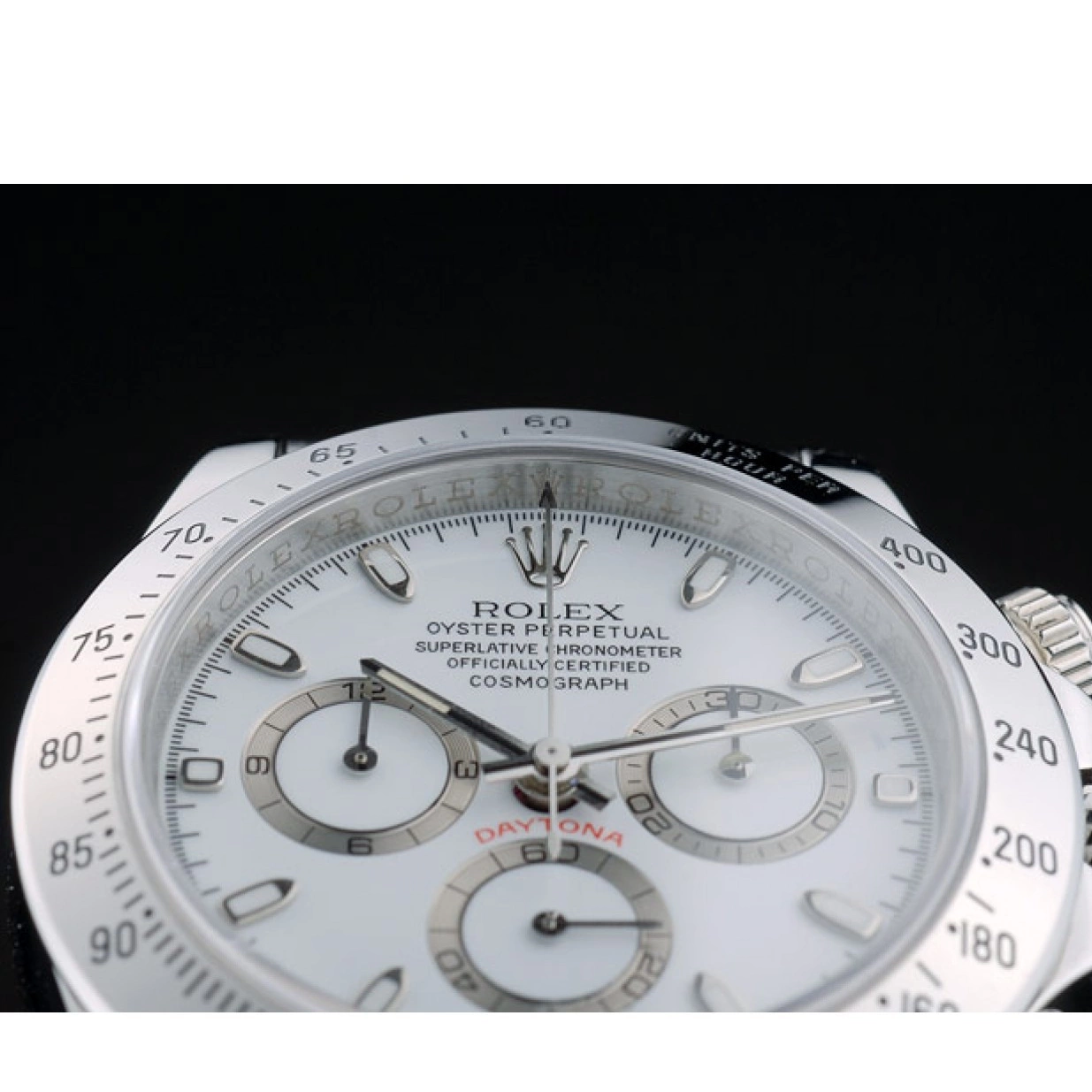 Aaa fake watches 80297 Rolex Stainless Swiss Bracelet White Steel Dial Daytona 0227