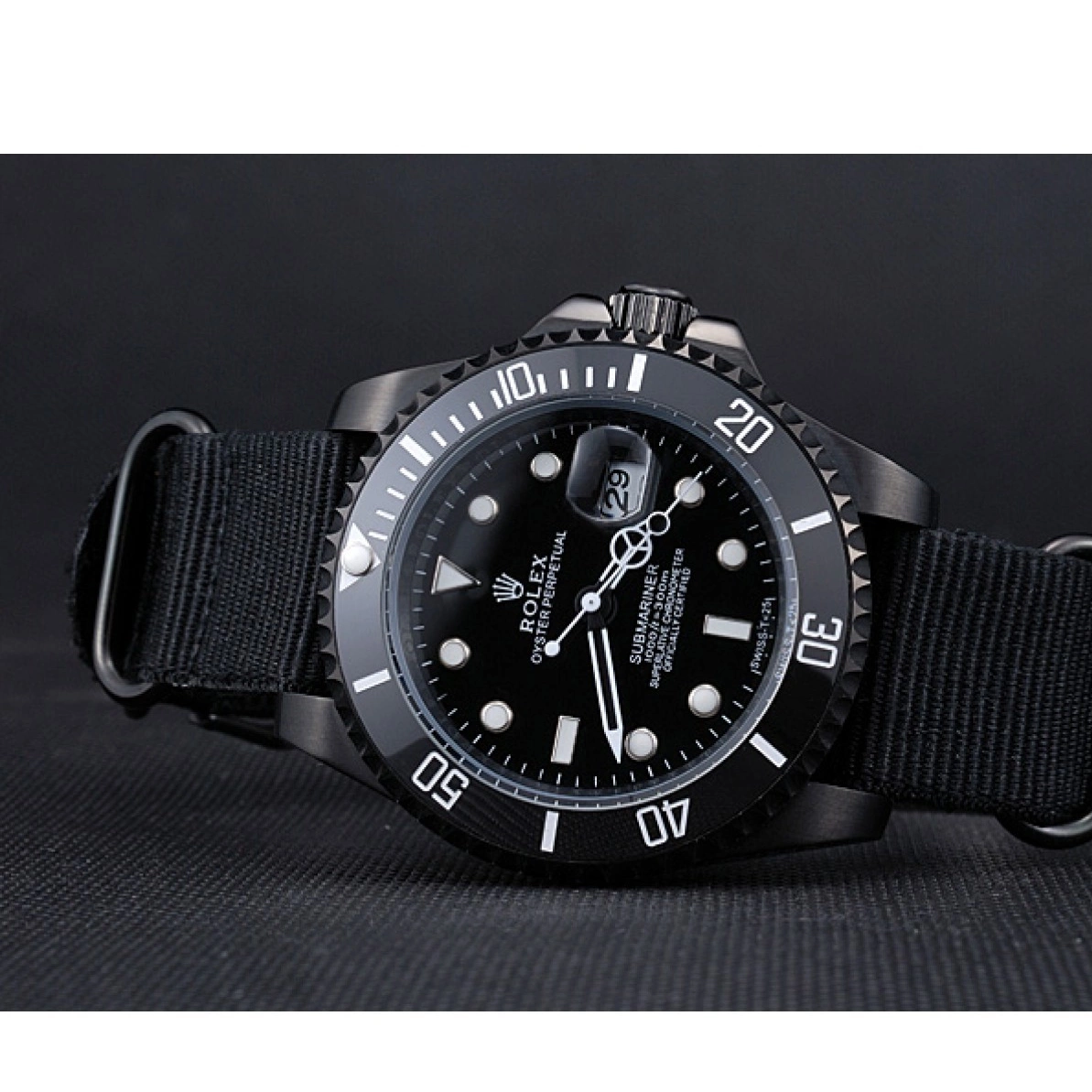 Aaa replica watch Rolex Strap Black Nylon 622006 Submariner 0226