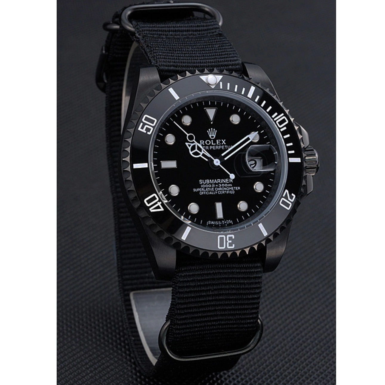 Aaa replica Rolex Strap Submariner Black Nylon 622006 0224