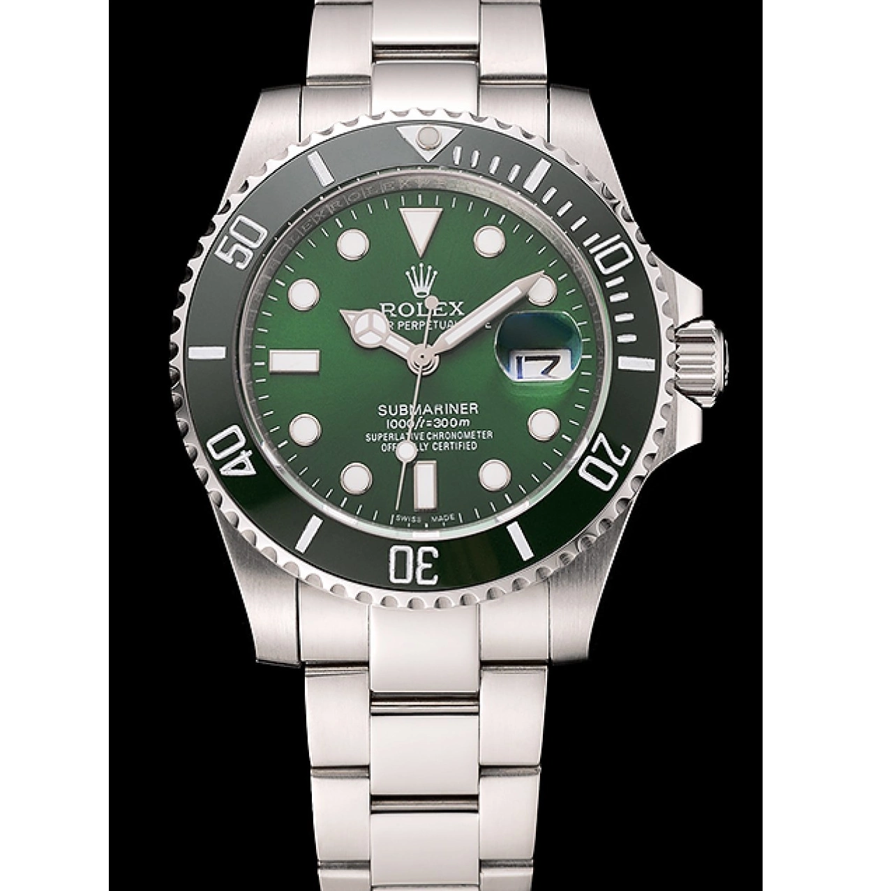 Aaa replica watch Green Bracelet Rolex Submariner Dial Steel 1454069 Stainless 0215