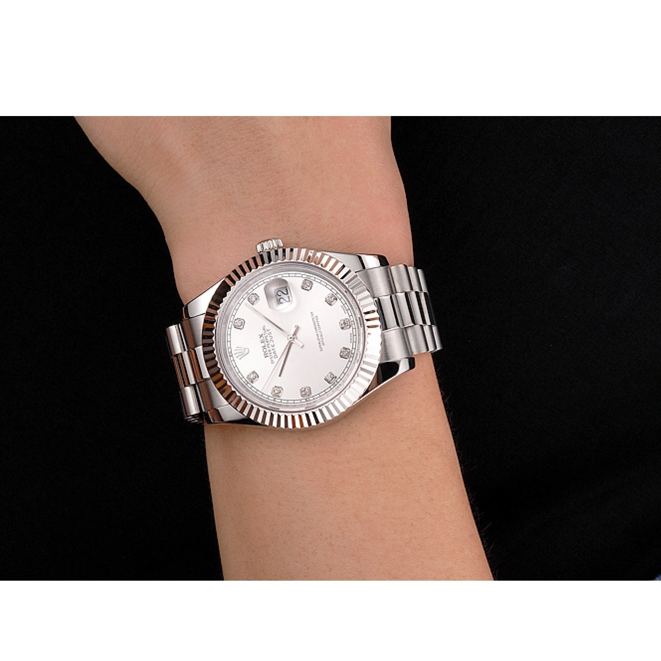 Aaa replica Rolex Dial And Swiss Case Silver Datejust Stainless Bracelet Steel 0213