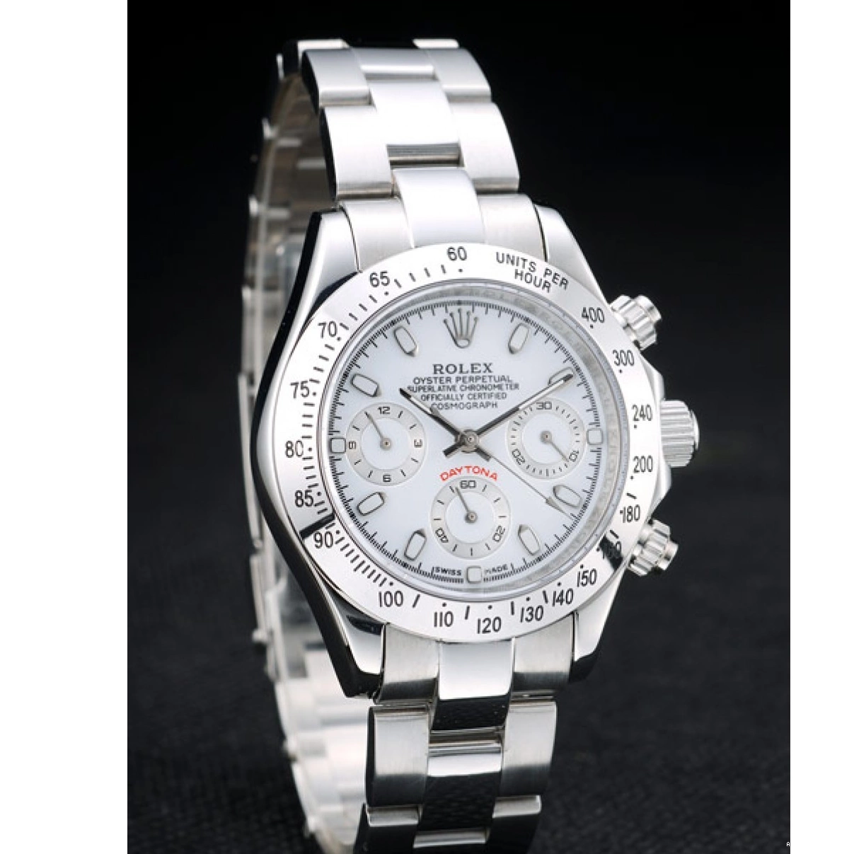 Aaa fake watches Daytona Steel White Tachymeter Dial Lady Rolex Stainless Case 0226