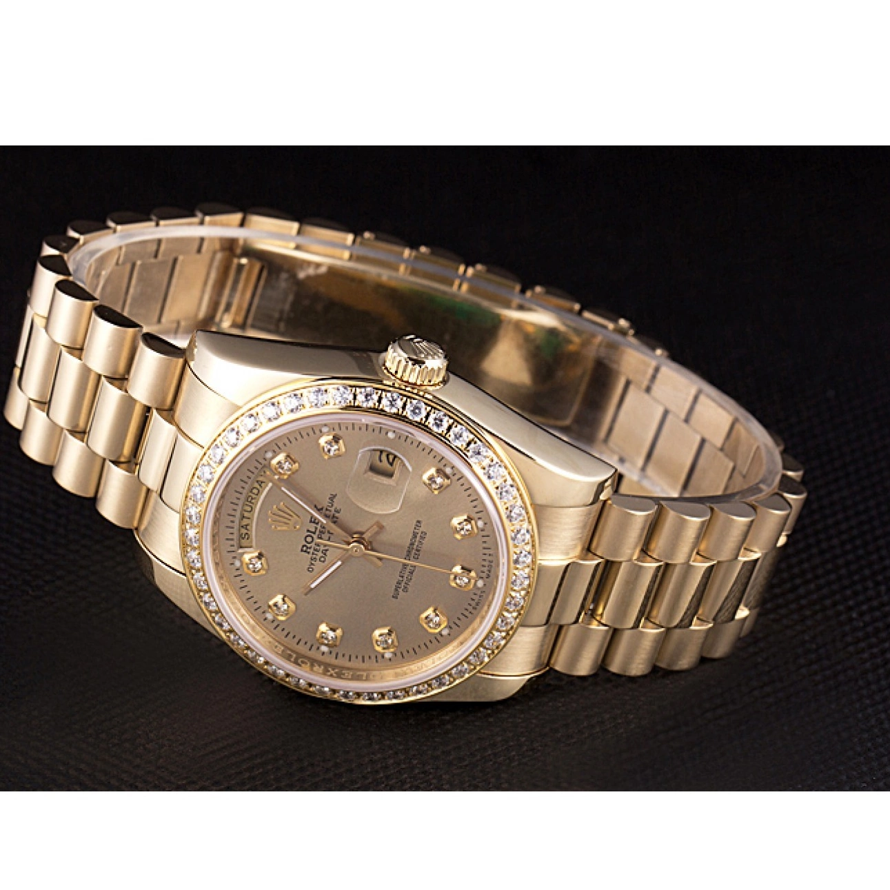 Aaa replica watch Stainless Gold Yellow Gold 18k Steel Dial Rolex Day-Date Plated 0213