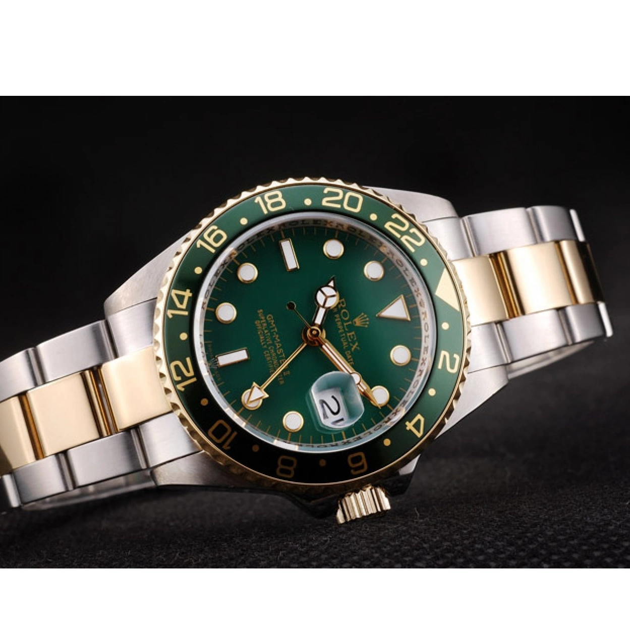 Aaa fake watches Dial Watch Green Bezel Master Rolex II Ceramic Green GMT 0217