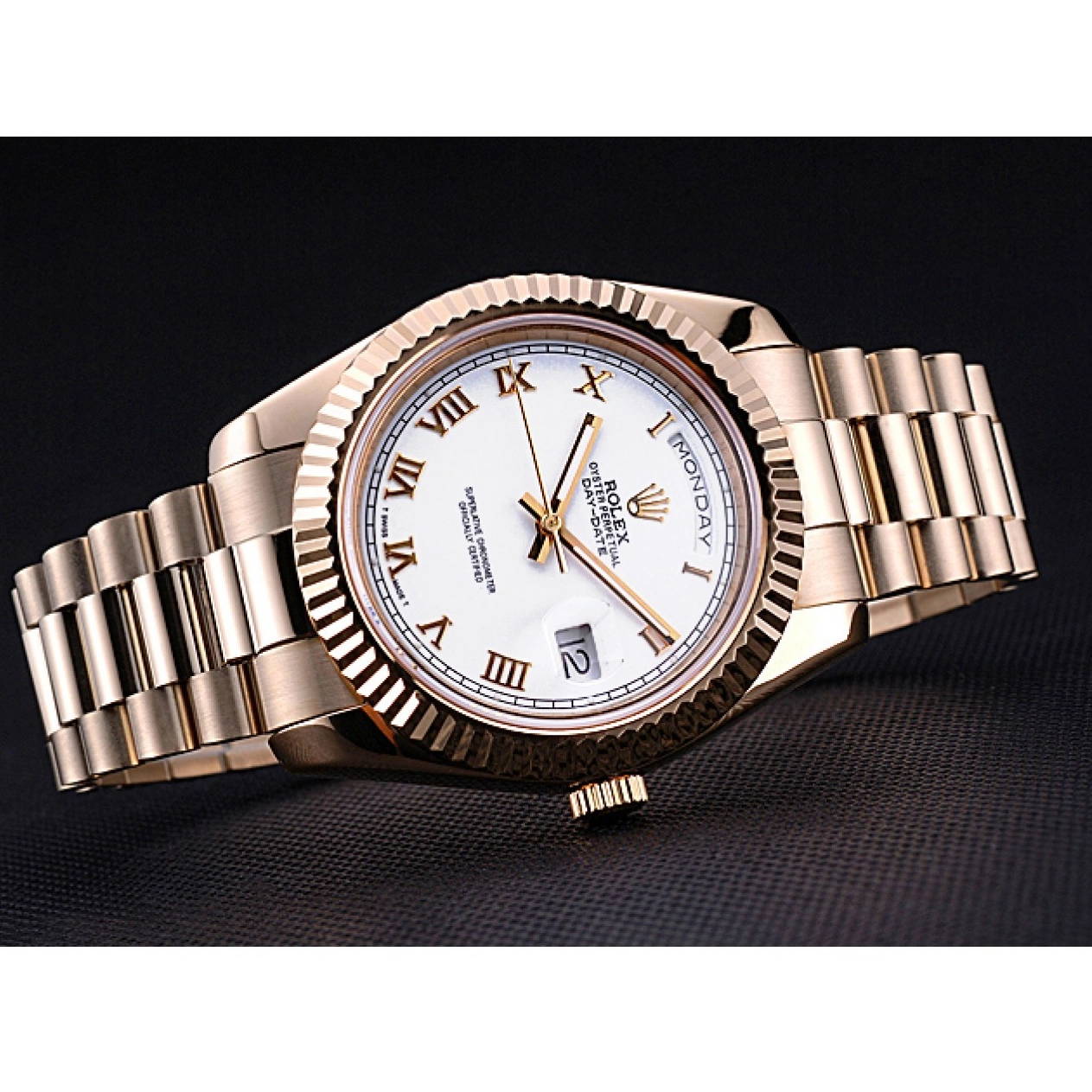 Aaa fake watches Dial White Bracelet 622546 Day-Date Rolex Gold 0223