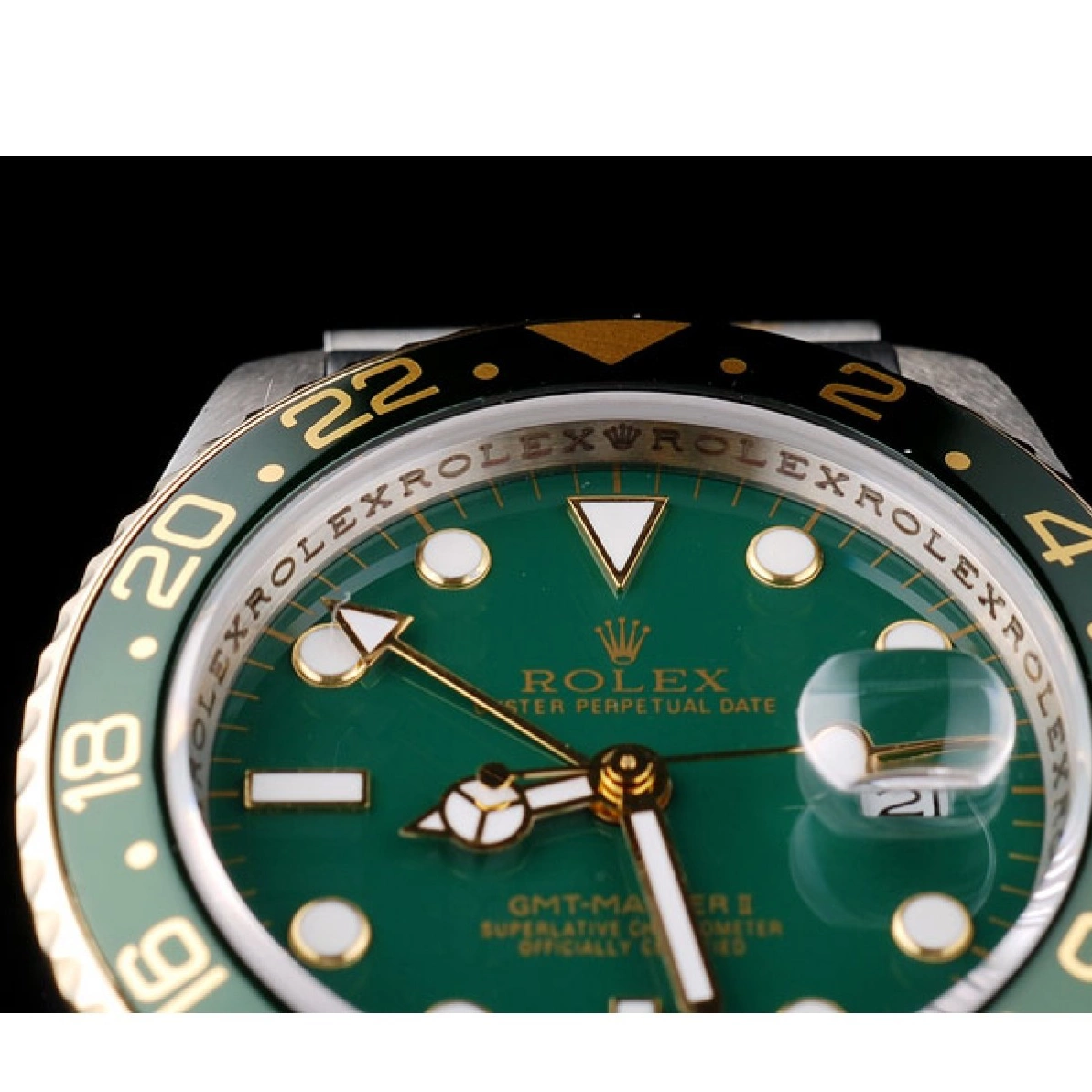 Aaa fake watches Dial Watch Green Bezel Master Rolex II Ceramic Green GMT 0217