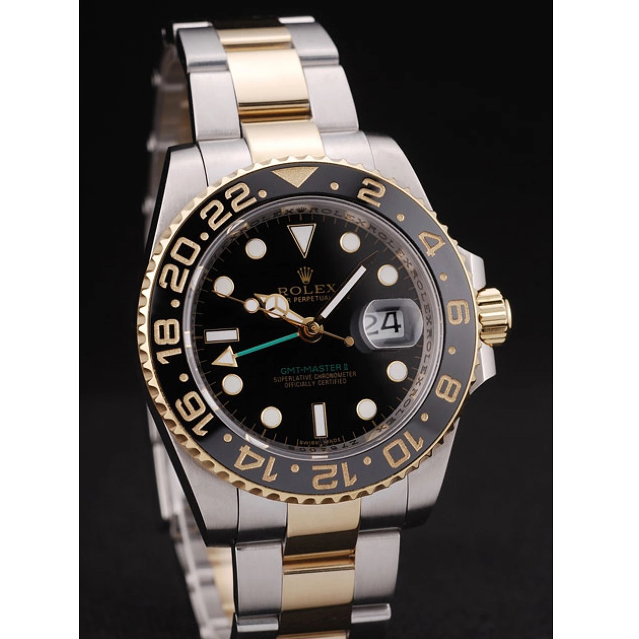 Aaa replica Rolex Dial Black Ceramic GMT Bezel Master 98229 II Black 0208