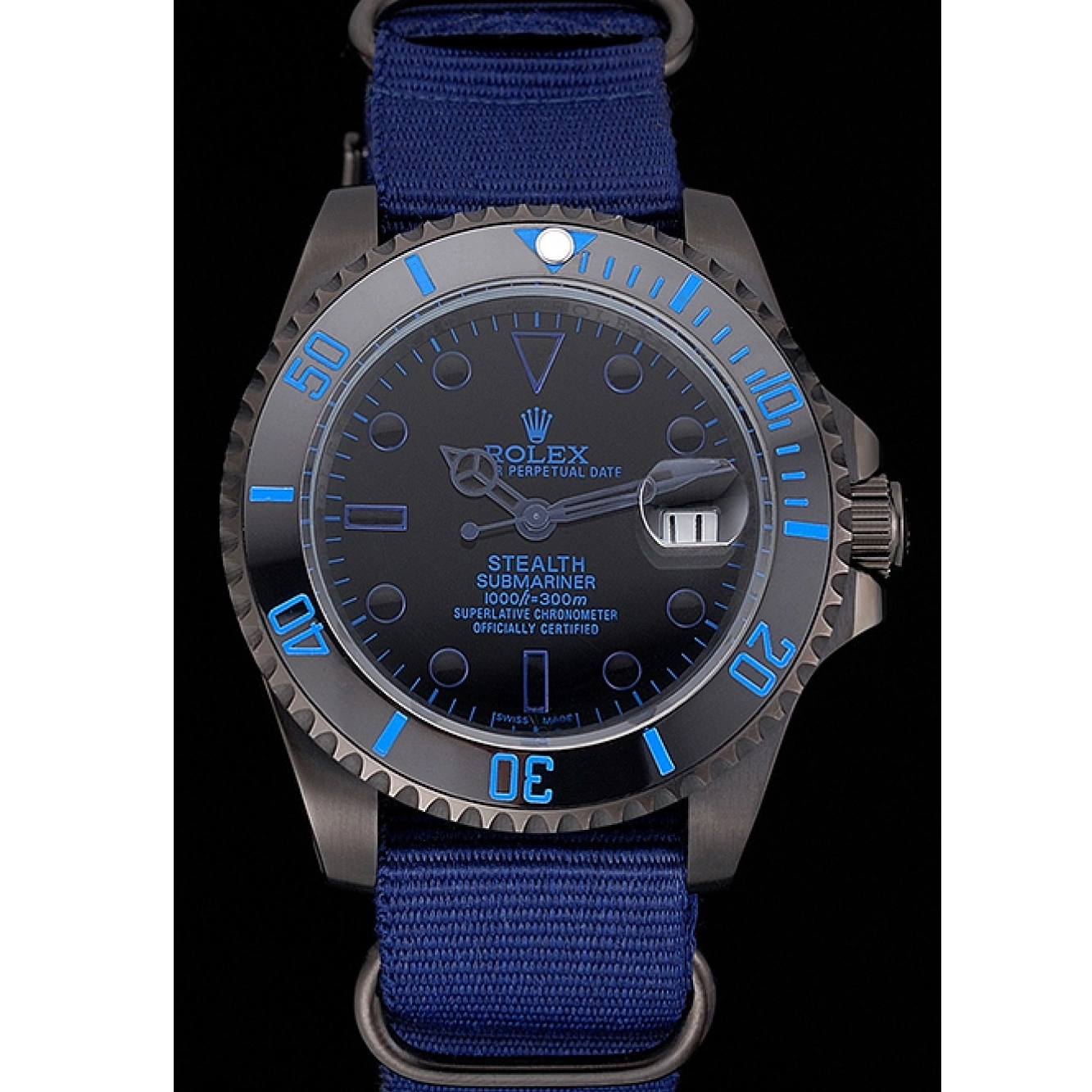 Aaa replica 622008 Rolex Nylon Strap Blue Submariner Stealth 0223