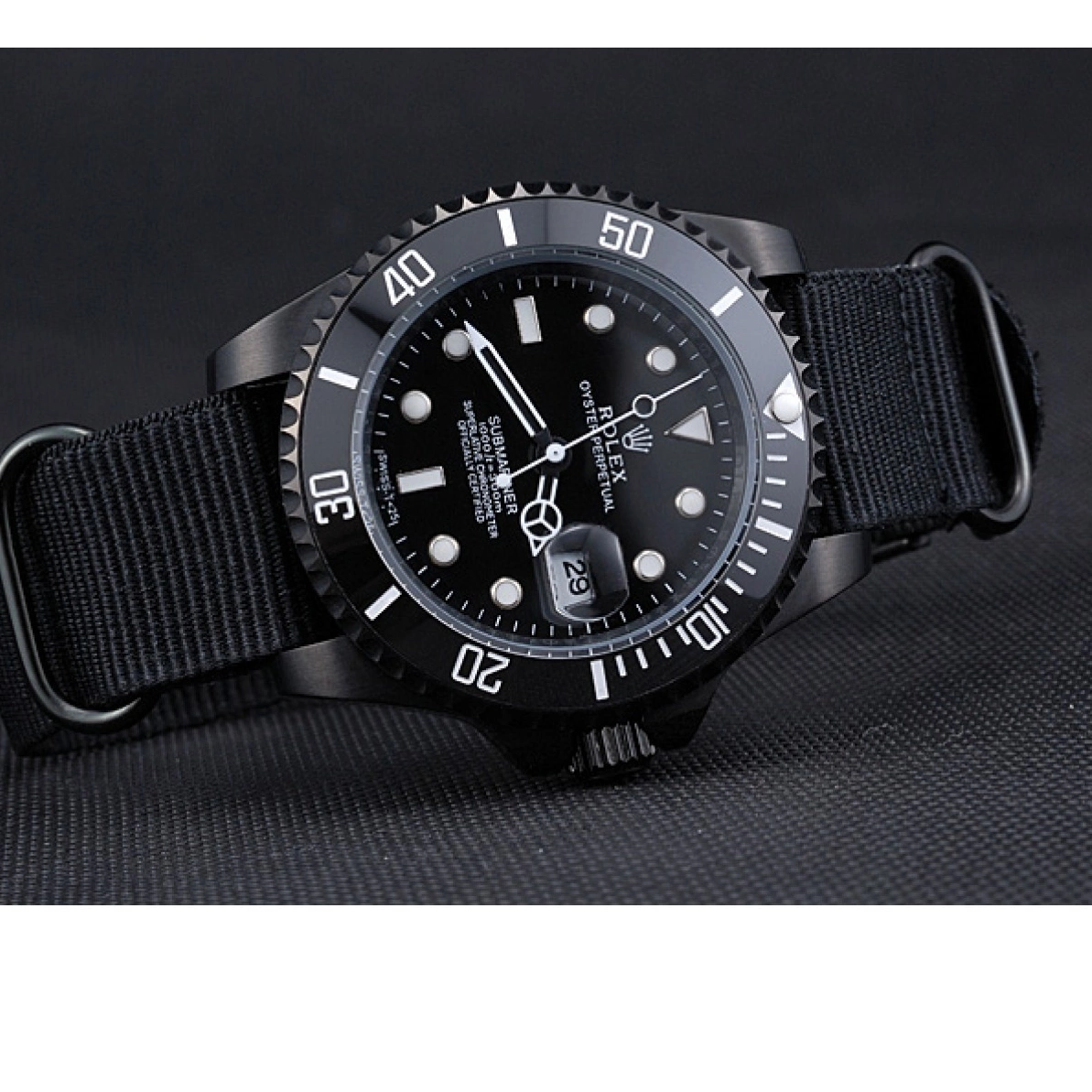 Aaa replica Rolex Strap Submariner Black Nylon 622006 0224