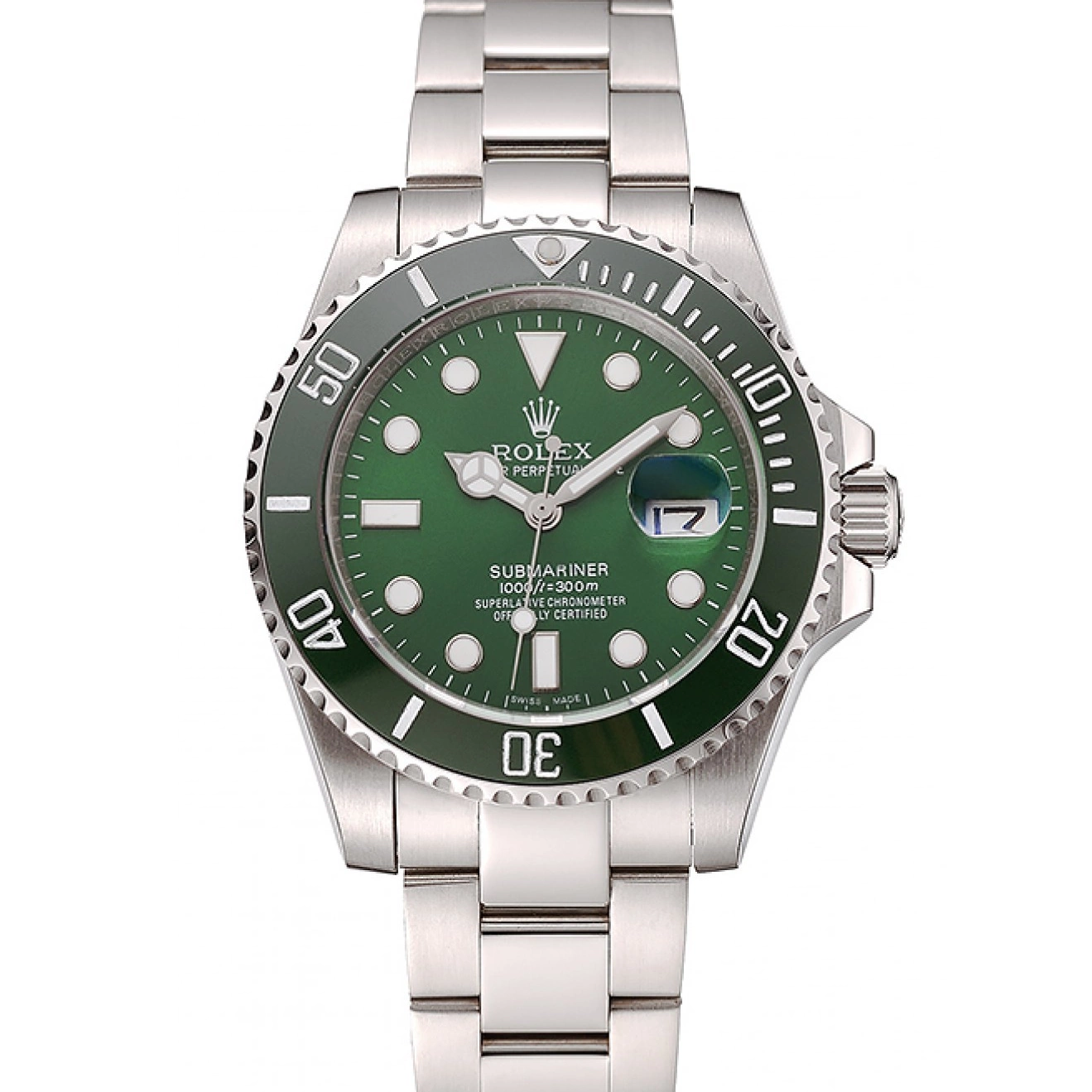 Aaa replica watch Green Bracelet Rolex Submariner Dial Steel 1454069 Stainless 0215