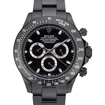 Aaa replica watch Tachymeter Ion 80247 Stainless Strap Black Dial Daytona Steel Black Black Plated Rolex 0209