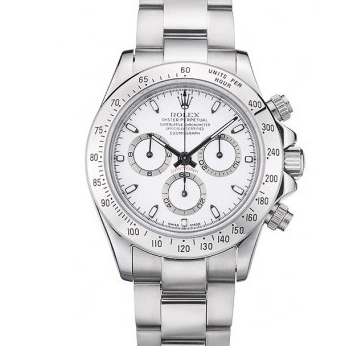 Aaa replica watch Dial Swiss Rolex White Stainless Steel Daytona 80297 Bracelet 0225