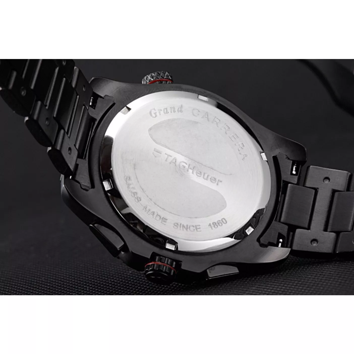 Aaa replica watch Tag Heuer Carrera Black Stainless Steel Case White Dial 98242 0203