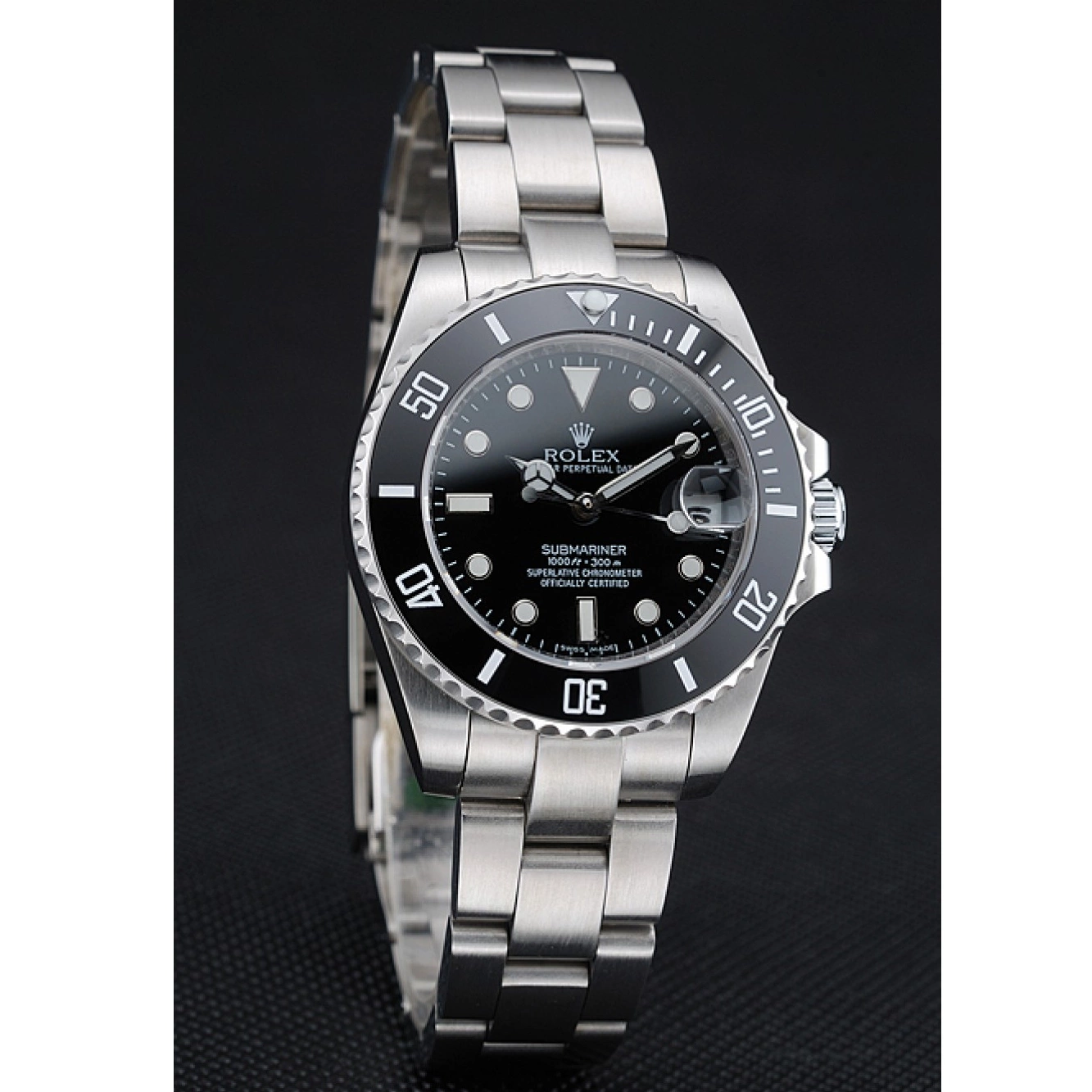 Aaa fake watches Rolex Stainless 1454153 Black Bracelet Date Dial Steel Submariner 0224