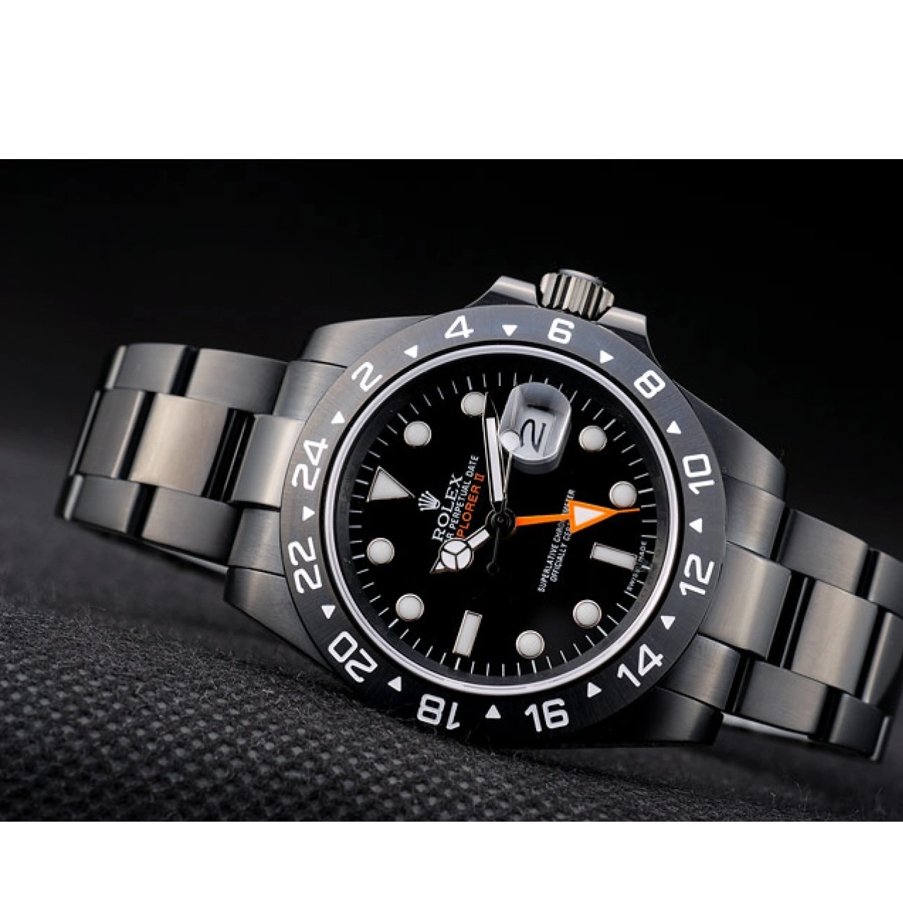 Aaa replica watch Explorer Bezel Black Rolex Watch Dial Ceramic Black 2385 0215